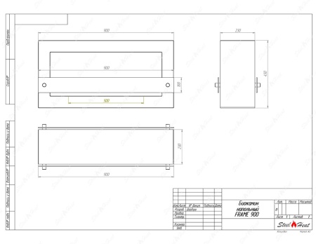 Биокамин напольный SteelHeat FRAME 900 белый (стекло) по цене 33 800 руб.