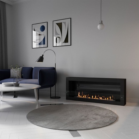 Биокамин SteelHeat WALL ONE 1400 черный, стемалит по цене 70 980 руб.